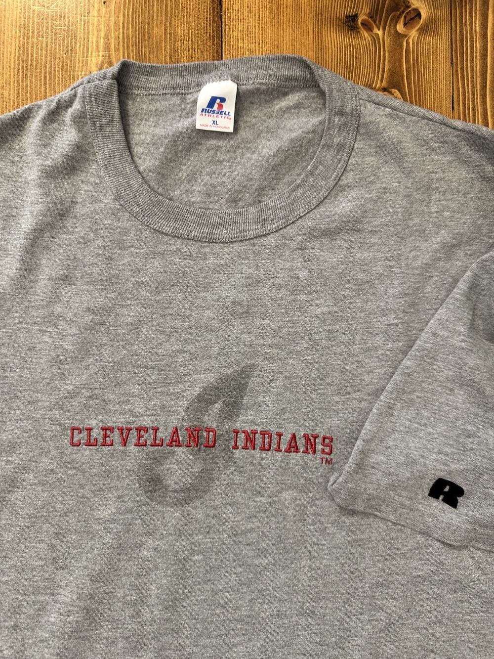 Russell Athletic Shirt XL Cleveland Indians Chief Wahoo Vintage USA Embroidered
